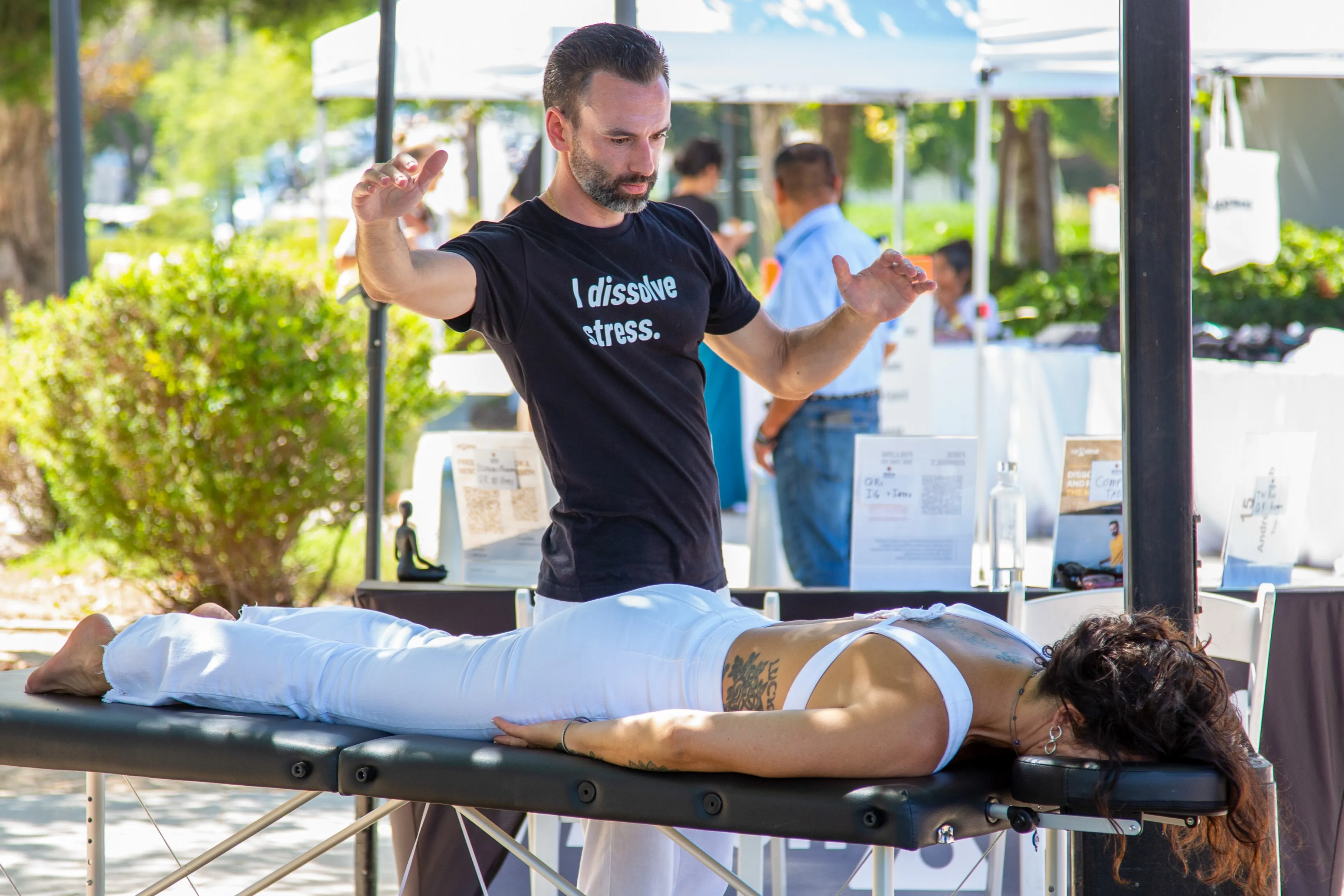 André giving a Table Work session at the Awakened Lifestyle Expo, 2026